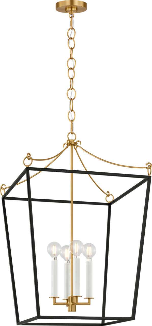 Visual Comfort Studio Canada - KSC1174MBK - Four Light Lantern - Carlyle - Midnight Black/Burnished Brass