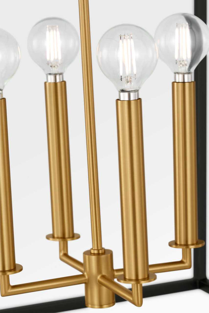 Visual Comfort Studio Canada - KSC1194MBK - Four Light Lantern - Carlyle - Midnight Black | Burnished Brass