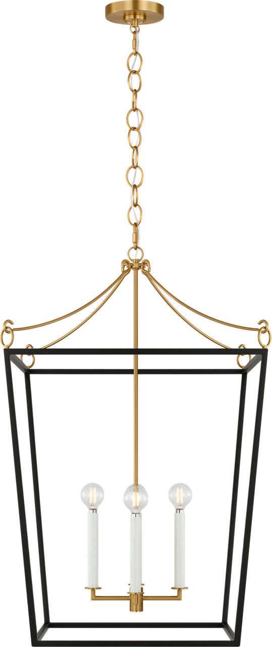 Visual Comfort Studio Canada - KSC1194MBK - Four Light Lantern - Carlyle - Midnight Black | Burnished Brass