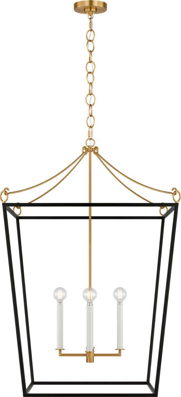 Visual Comfort Studio Canada - KSC1204MBK - Four Light Lantern - Carlyle - Midnight Black/Burnished Brass