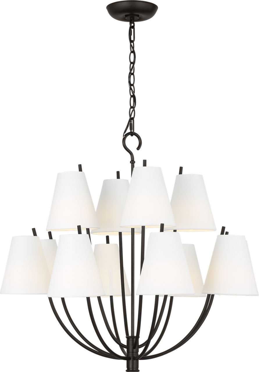 Visual Comfort Studio Canada - CC18312AI - 12 Light Chandelier - Marina - Aged Iron | Aged Iron