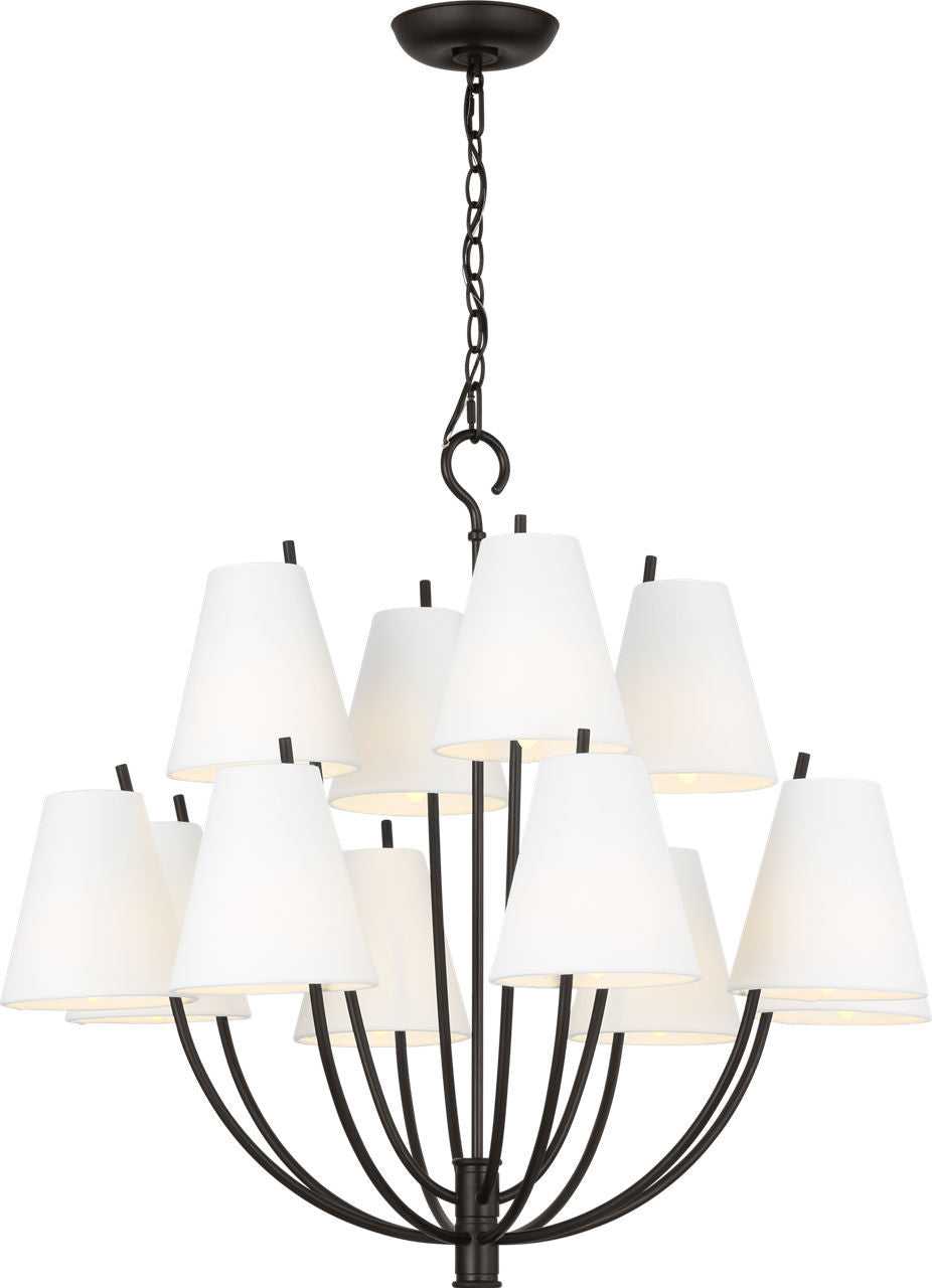 Visual Comfort Studio Canada - CC18312AI - 12 Light Chandelier - Marina - Aged Iron | Aged Iron