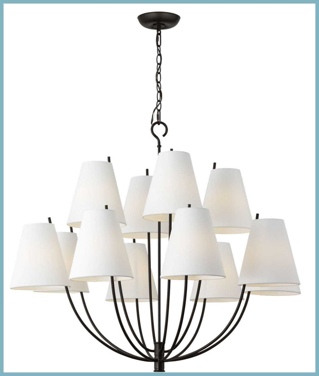 Visual Comfort Studio Canada - CC18412AI - 12 Light Chandelier - Marina - Aged Iron | Aged Iron