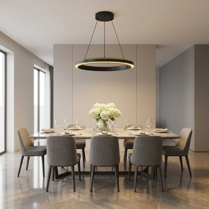 Aro LED Chandelier in Midnight Black Generation Lighting Canada