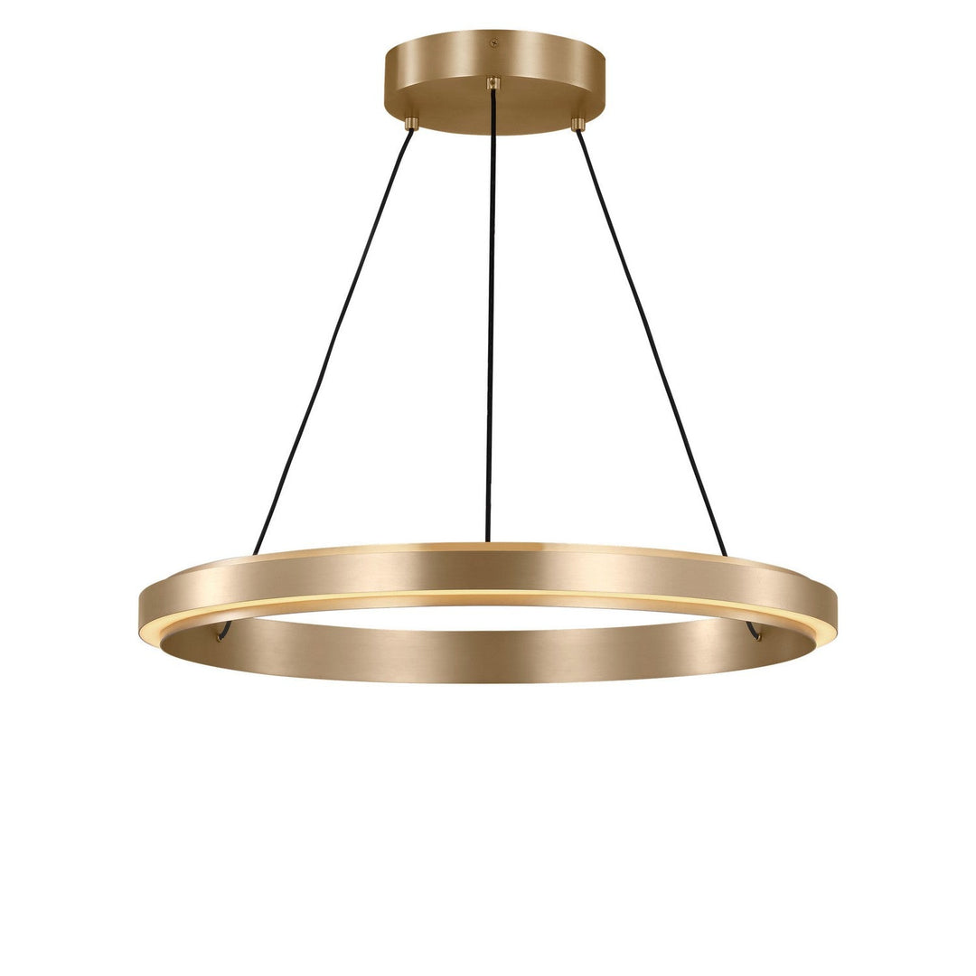 Aro LED Chandelier in Satin Brass Generation Lighting Canada