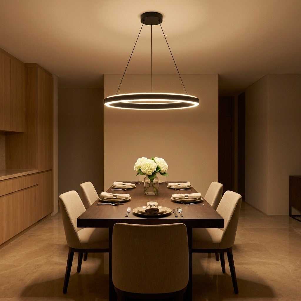Aro LED Chandelier in Midnight Black Generation Lighting Canada