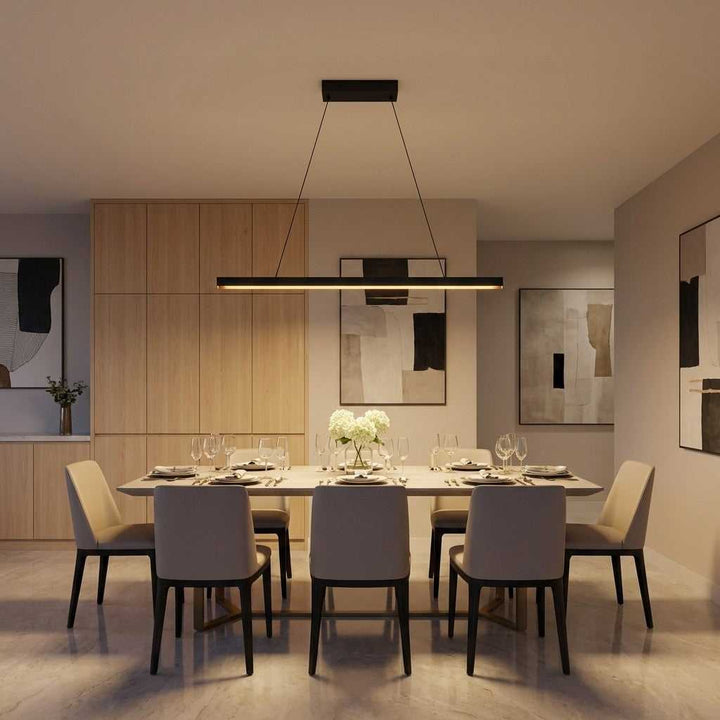 Aro Linear Chandelier in Midnight Black Generation Lighting Canada