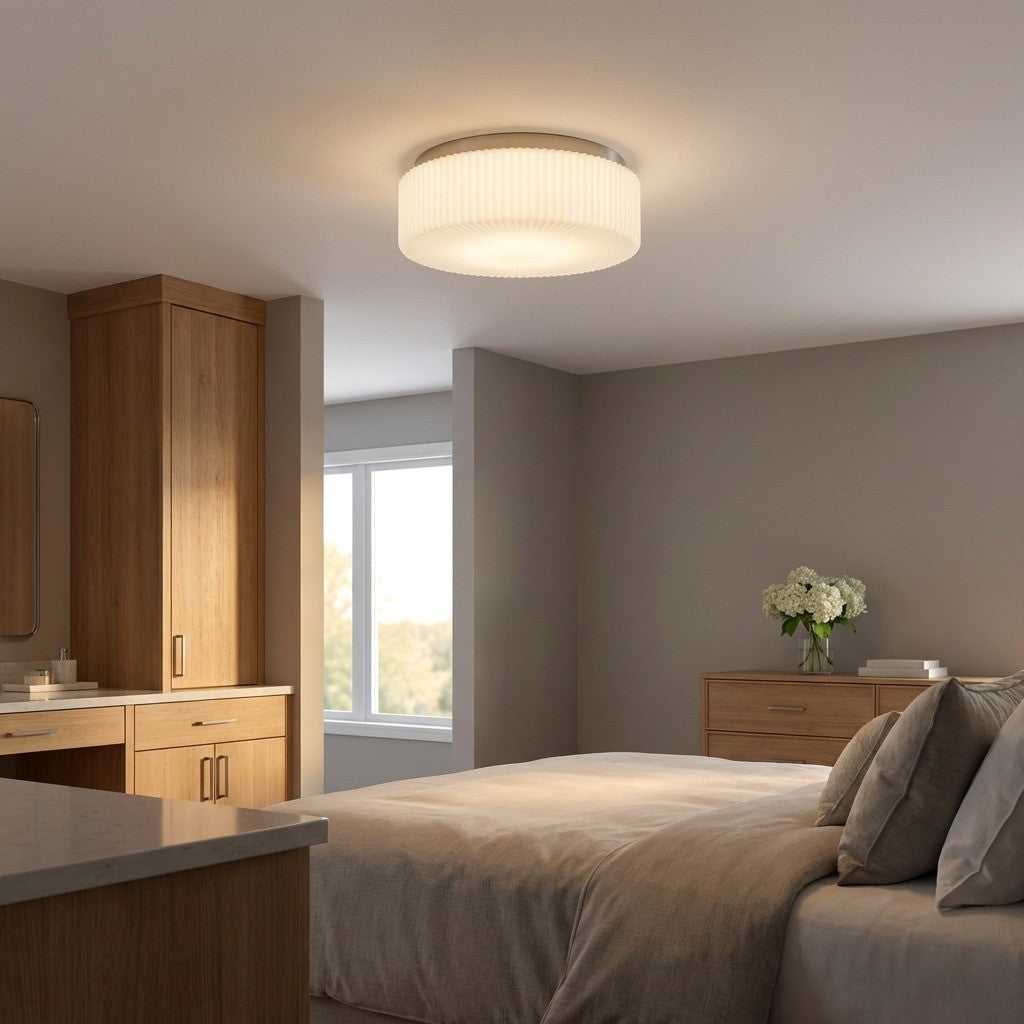 Axira Two Light Flush Mount in Brushed Nickel Generation Lighting Canada