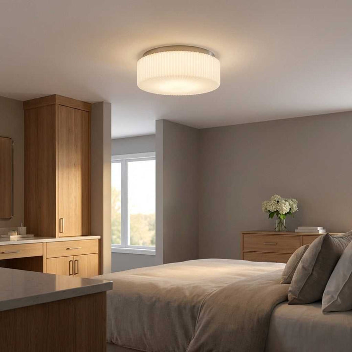 Axira Two Light Flush Mount in Brushed Nickel Generation Lighting Canada