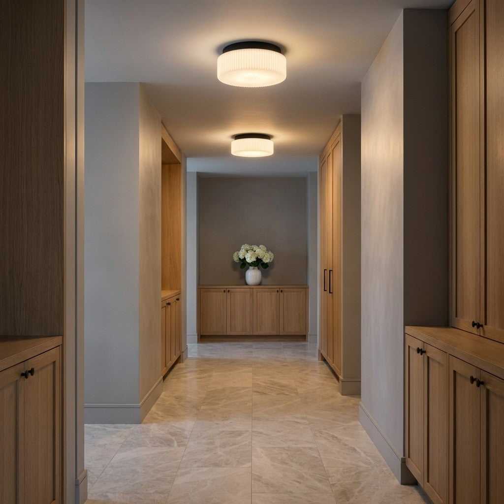 Axira Two Light Flush Mount in Midnight Black Generation Lighting Canada