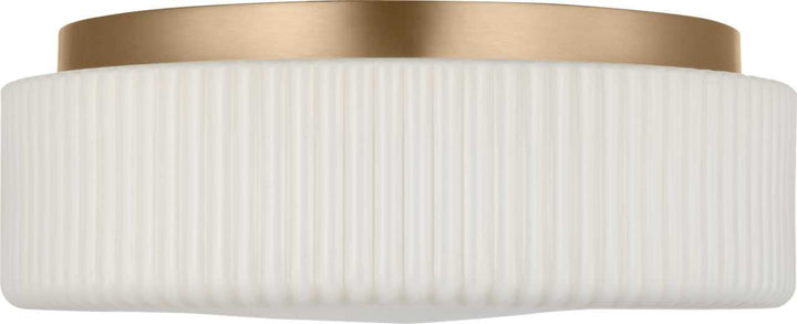 Axira Two Light Flush Mount in Satin Brass Generation Lighting Canada