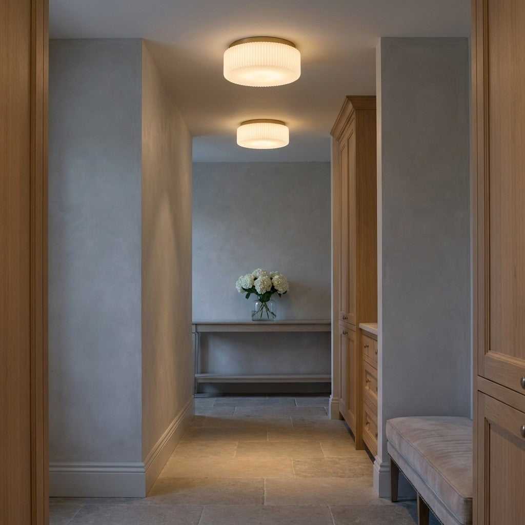 Axira Two Light Flush Mount in Satin Brass Generation Lighting Canada
