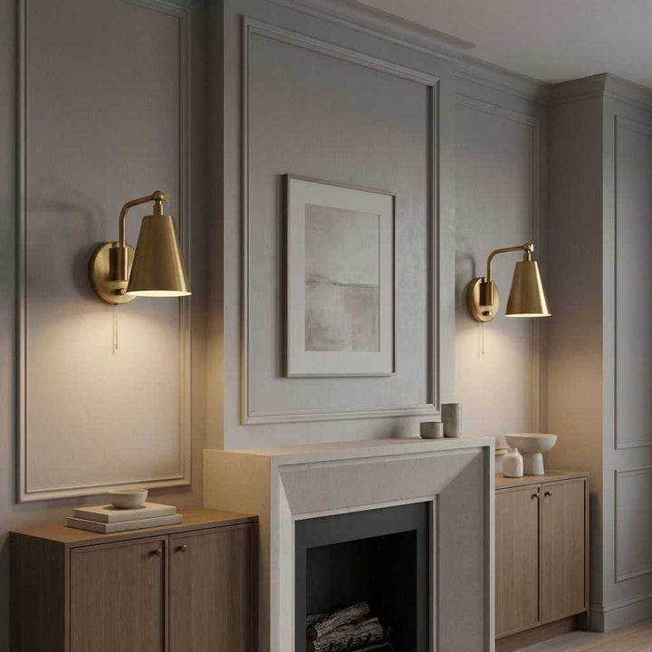 Drae One Light Wall Sconce in Burnished Brass Generation Lighting Canada