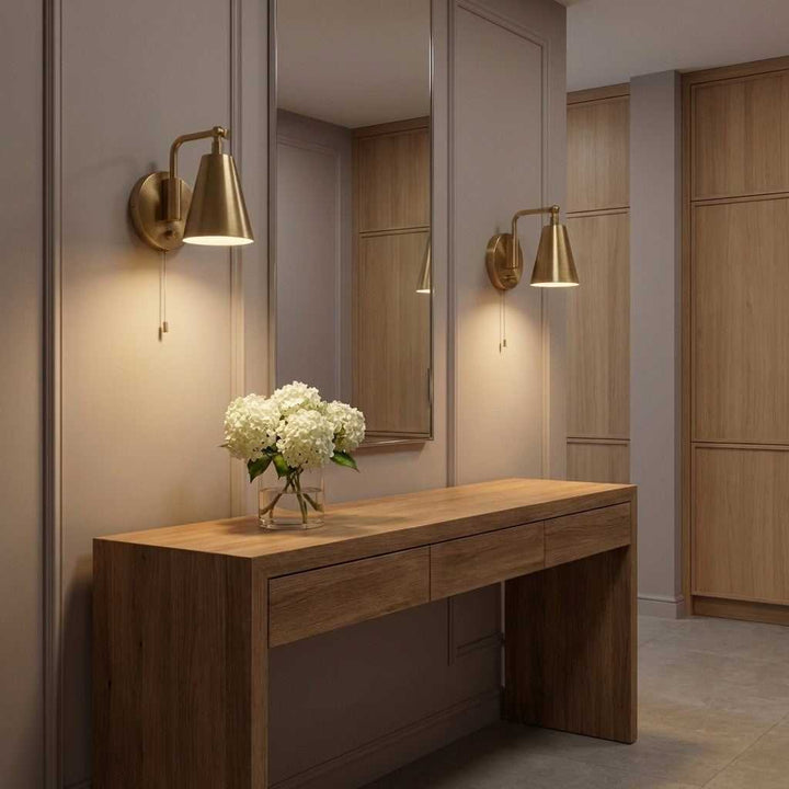 Drae One Light Wall Sconce in Burnished Brass Generation Lighting Canada