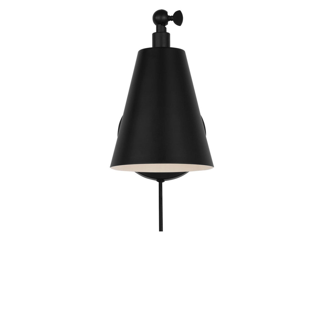 Drae One Light Wall Sconce in Midnight Black Generation Lighting Canada