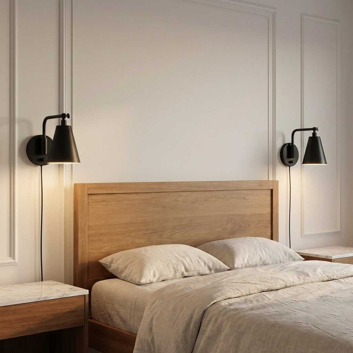 Drae One Light Wall Sconce in Midnight Black Generation Lighting Canada