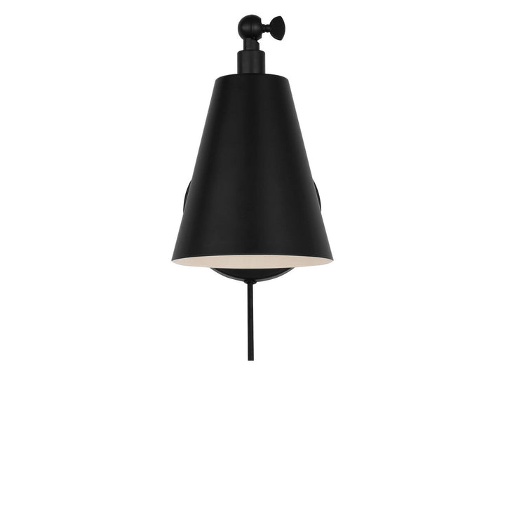 Drae One Light Wall Sconce in Midnight Black Generation Lighting Canada