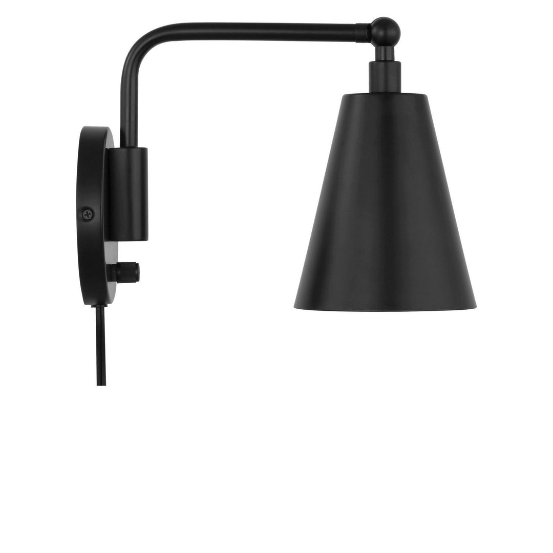 Drae One Light Wall Sconce in Midnight Black Generation Lighting Canada