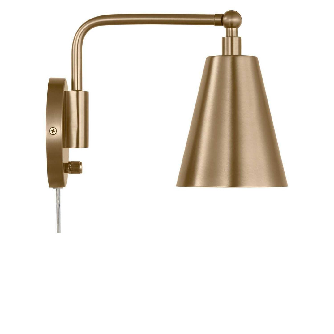 Drae One Light Wall Sconce in Satin Brass Generation Lighting Canada