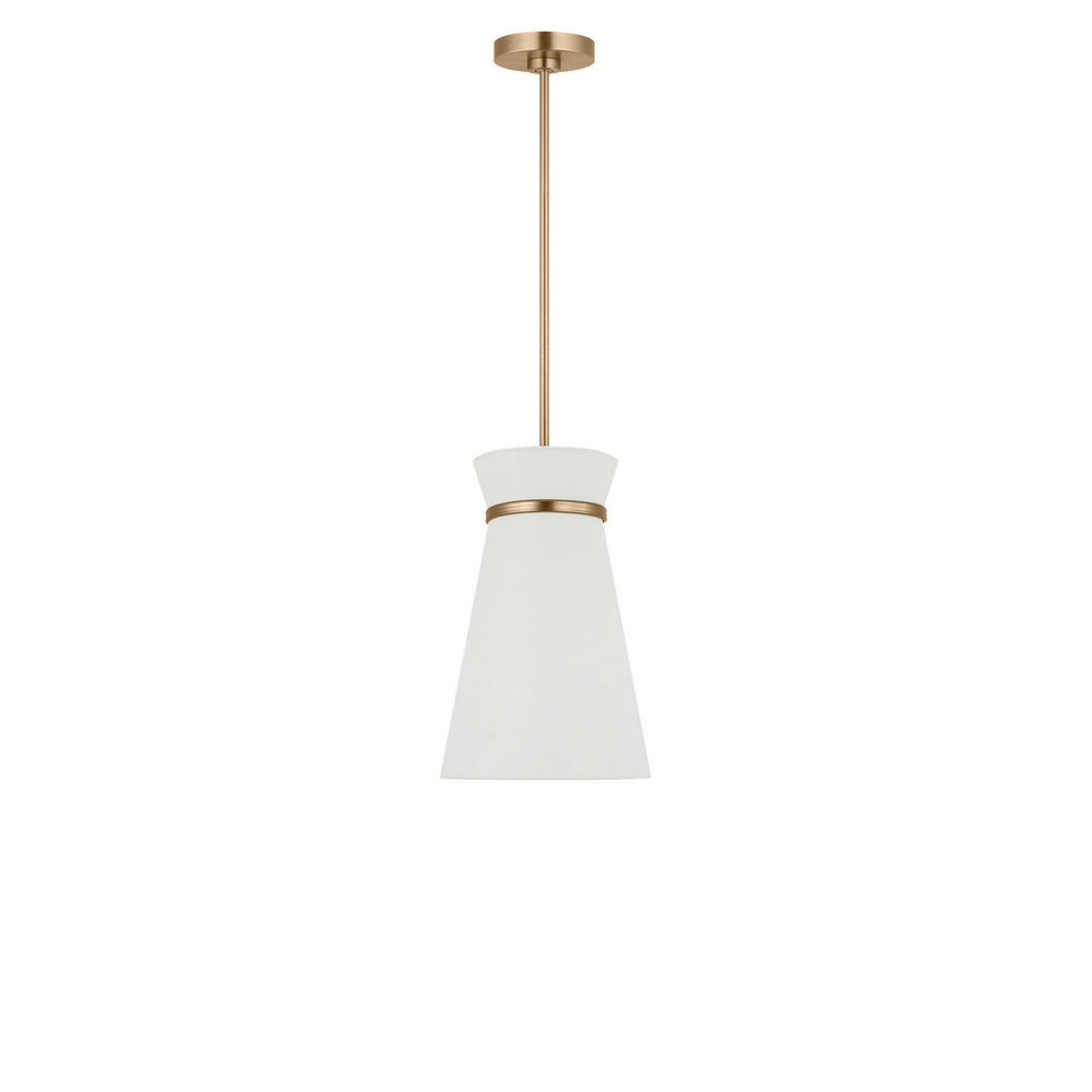 Fynn One Light Pendant in Satin Brass Generation Lighting Canada