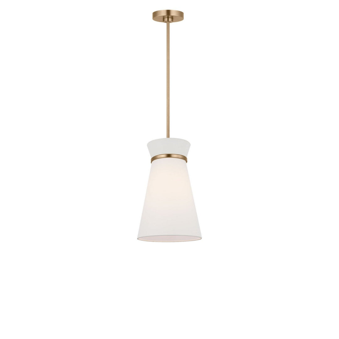 Fynn One Light Pendant in Satin Brass Generation Lighting Canada