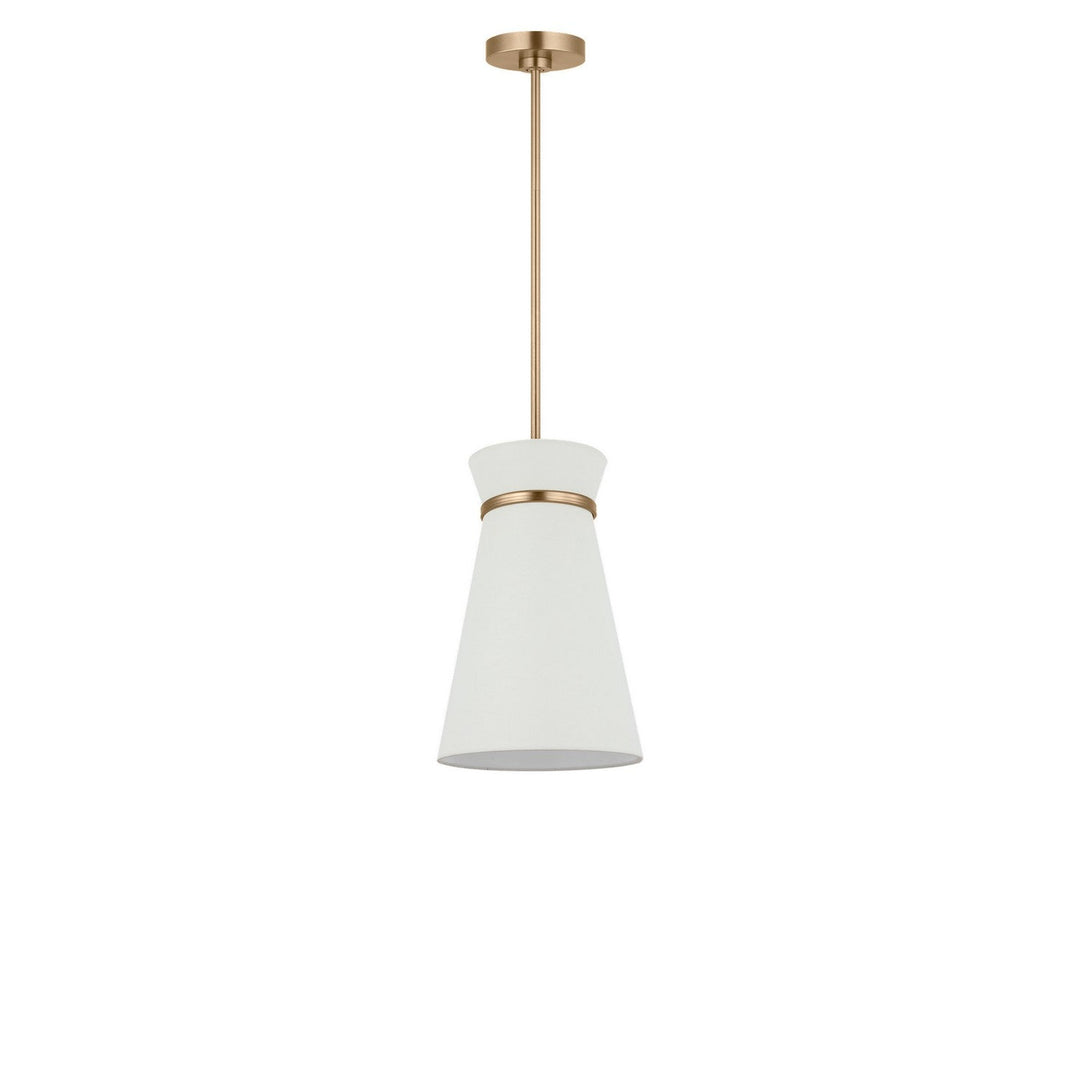 Fynn One Light Pendant in Satin Brass Generation Lighting Canada