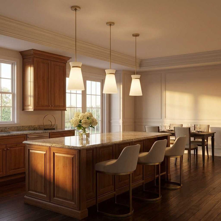 Fynn One Light Pendant in Satin Brass Generation Lighting Canada