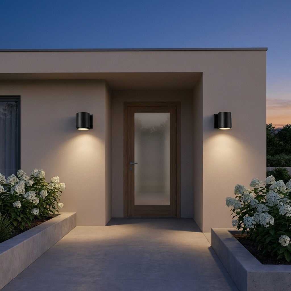 Huntwick LED Outdoor Wall Lantern in Textured Black Generation Lighting Canada