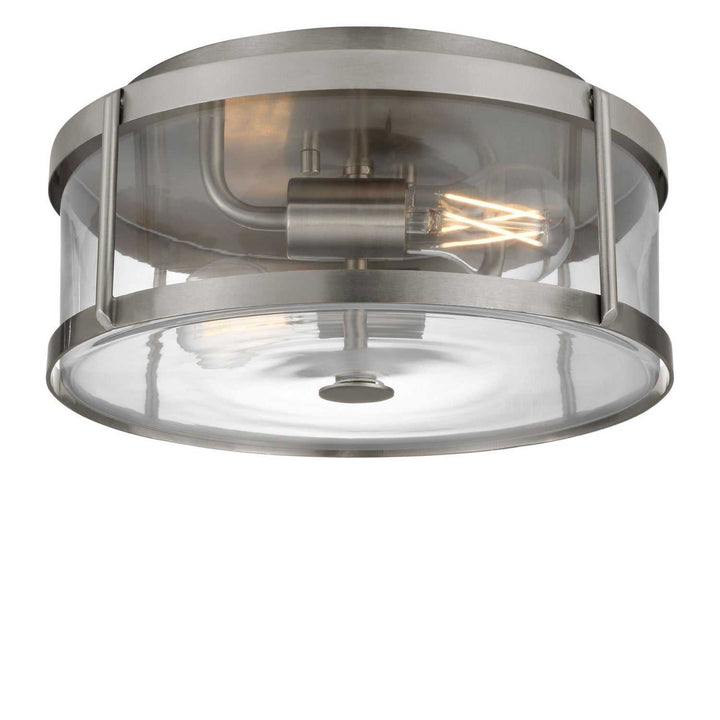 Lumra Two Light Flush Mount in Brushed Nickel Generation Lighting Canada