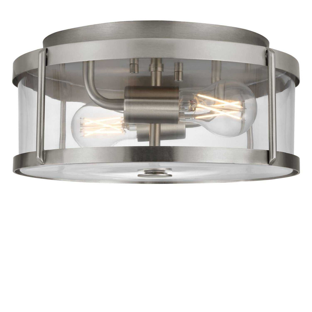 Lumra Two Light Flush Mount in Brushed Nickel Generation Lighting Canada