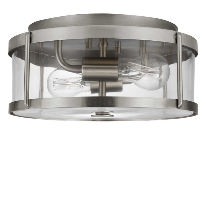 Lumra Two Light Flush Mount in Brushed Nickel Generation Lighting Canada