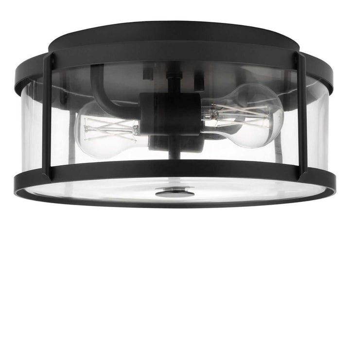 Lumra Two Light Flush Mount in Midnight Black Generation Lighting Canada