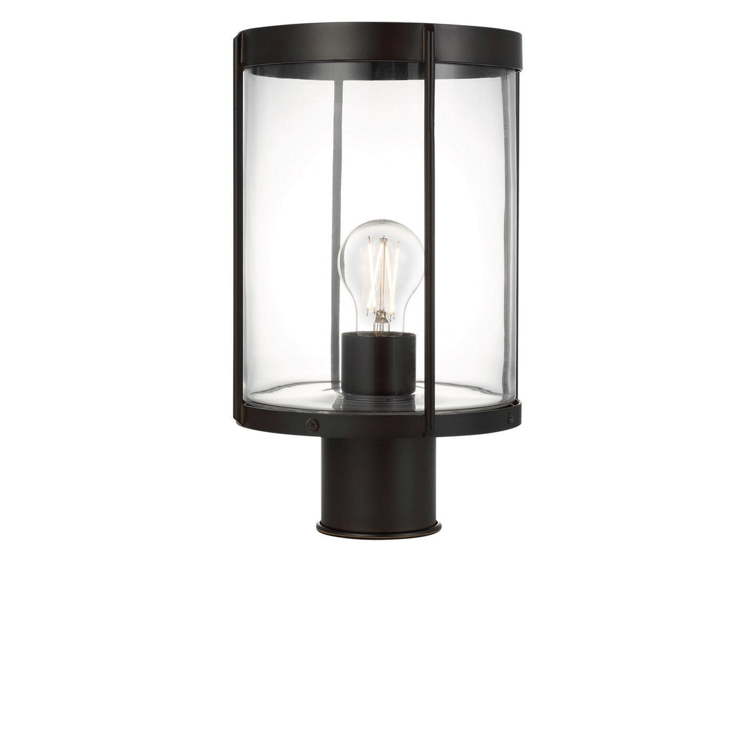 Luning One Light Outdoor Post Lantern in Textured Black Generation Lighting Canada