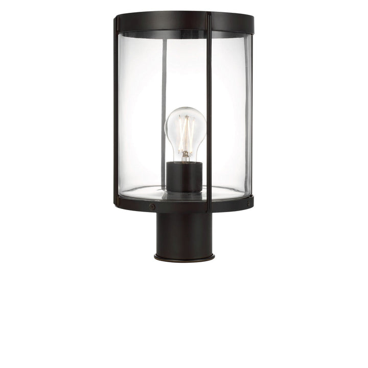 Luning One Light Outdoor Post Lantern in Textured Black Generation Lighting Canada