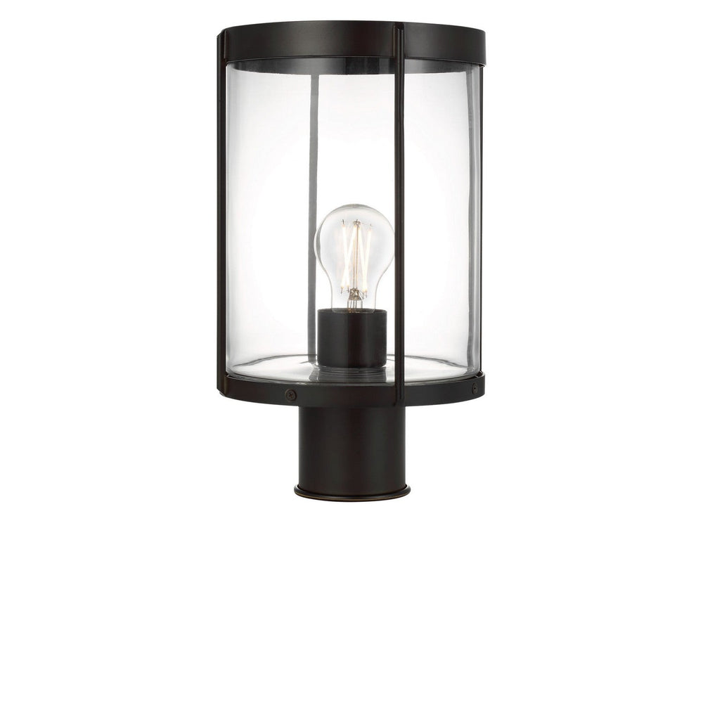 Luning One Light Outdoor Post Lantern in Textured Black Generation Lighting Canada