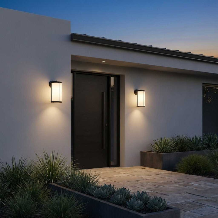Luning One Light Lantern in Textured Black Generation Lighting Canada