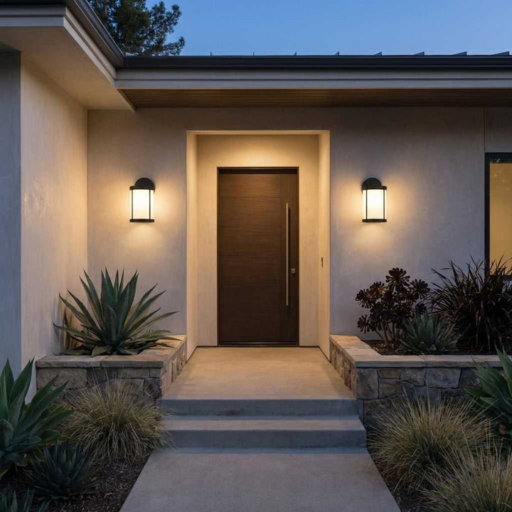 Luning One Light Lantern in Textured Black Generation Lighting Canada