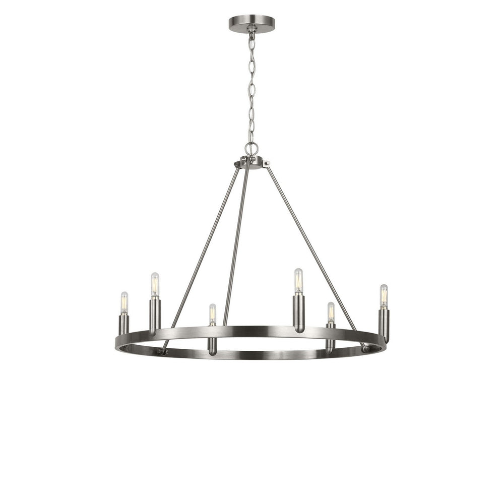 Mirla Six Light Chandelier in Brushed Nickel Generation Lighting Canada