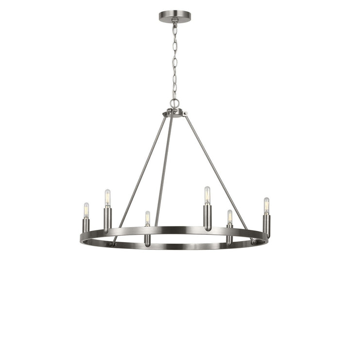 Mirla Six Light Chandelier in Brushed Nickel Generation Lighting Canada