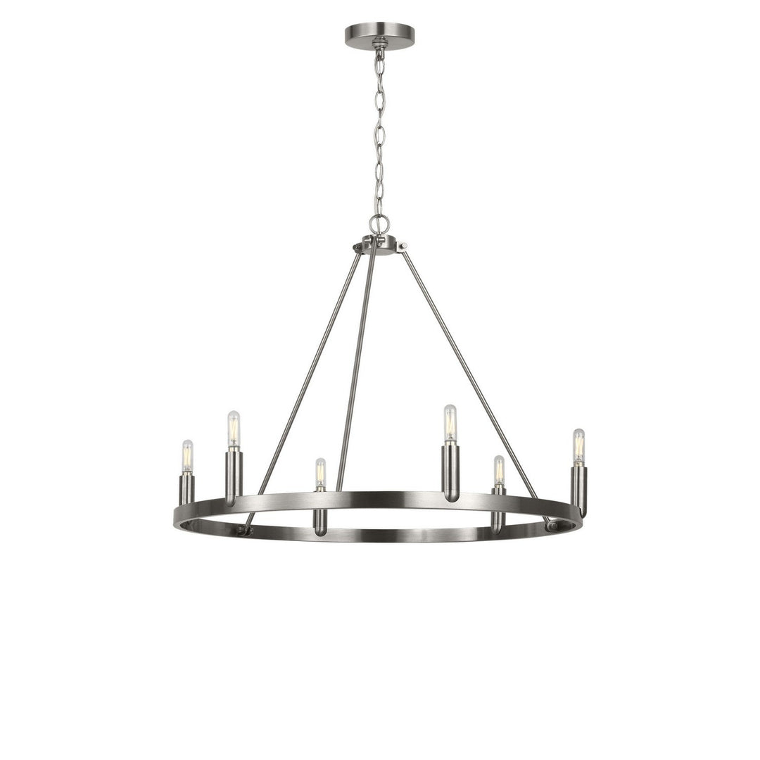 Mirla Six Light Chandelier in Brushed Nickel Generation Lighting Canada