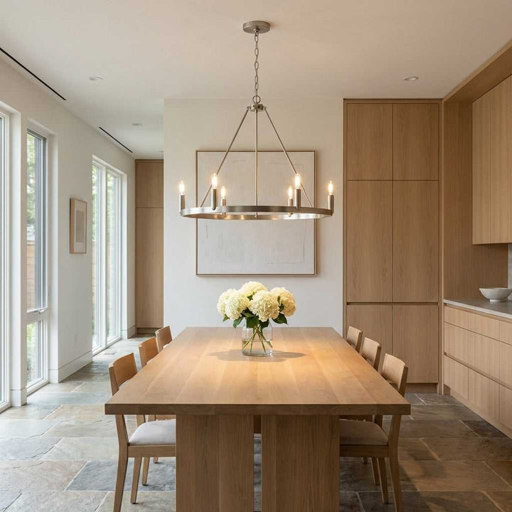 Mirla Six Light Chandelier in Brushed Nickel Generation Lighting Canada