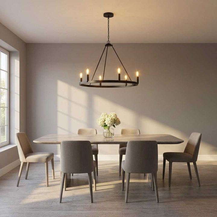 Mirla Six Light Chandelier in Midnight Black Generation Lighting Canada