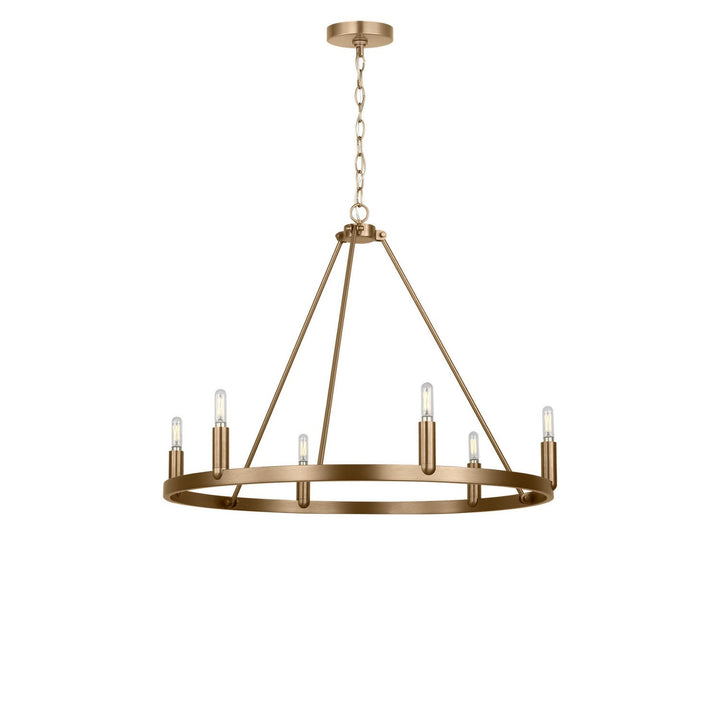 Mirla Six Light Chandelier in Satin Brass Generation Lighting Canada