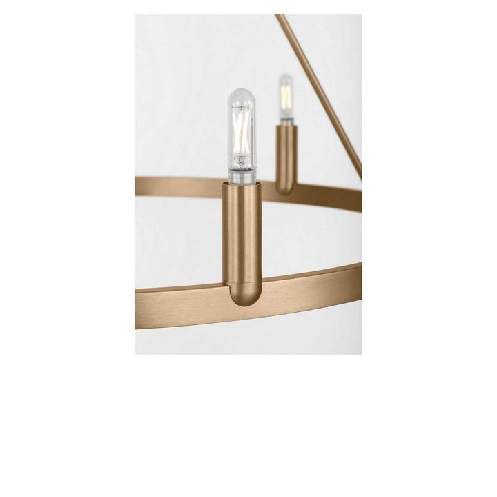 Mirla Six Light Chandelier in Satin Brass Generation Lighting Canada