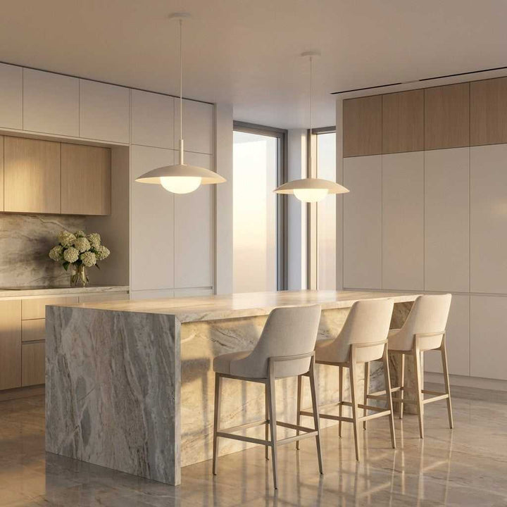 Mont One Light Pendant in Matte White Generation Lighting Canada