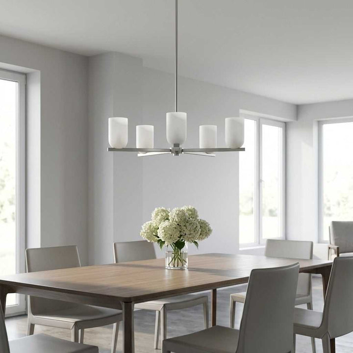 Neblina Five Light Chandelier in Brushed Nickel Generation Lighting Canada