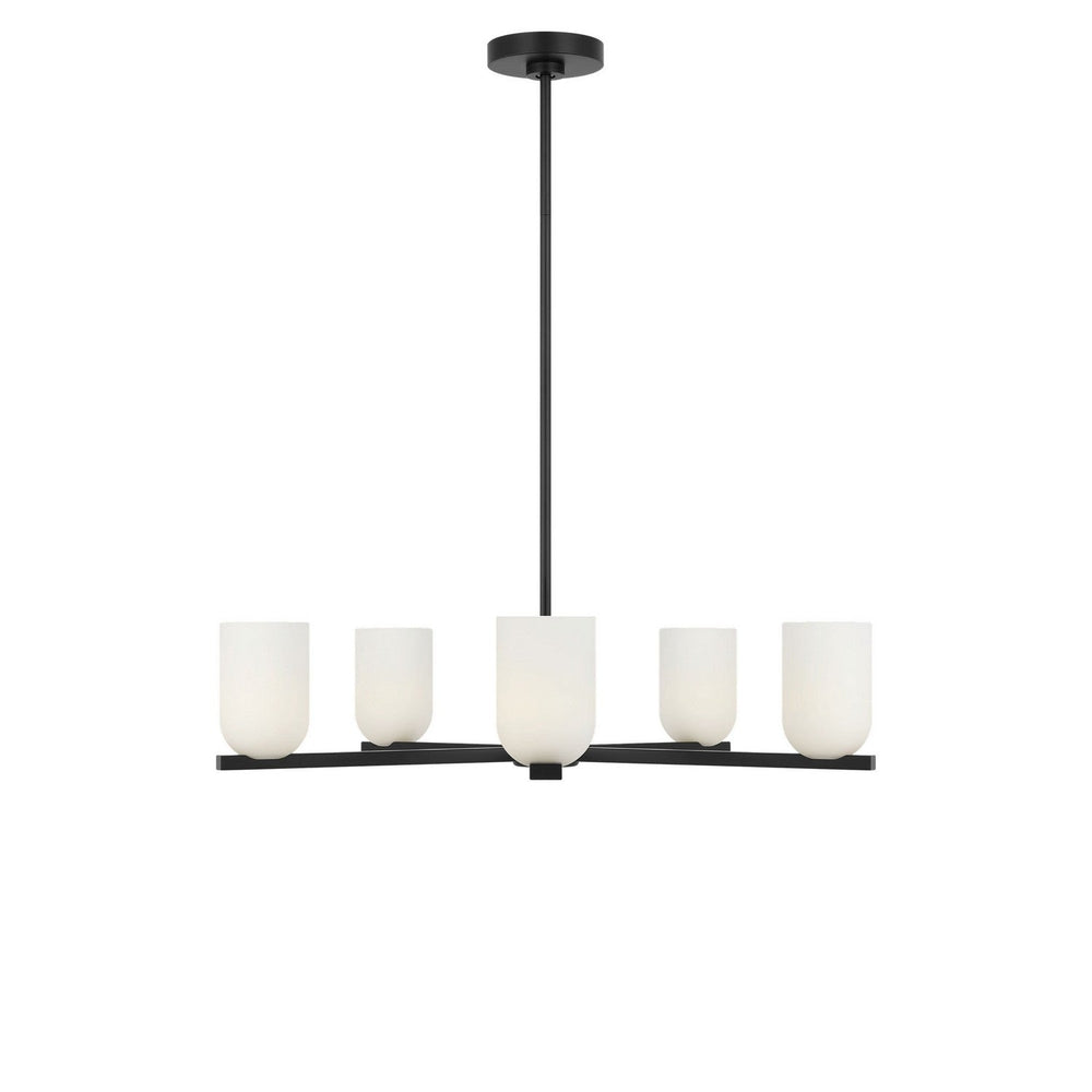 Neblina Five Light Chandelier in Midnight Black Generation Lighting Canada