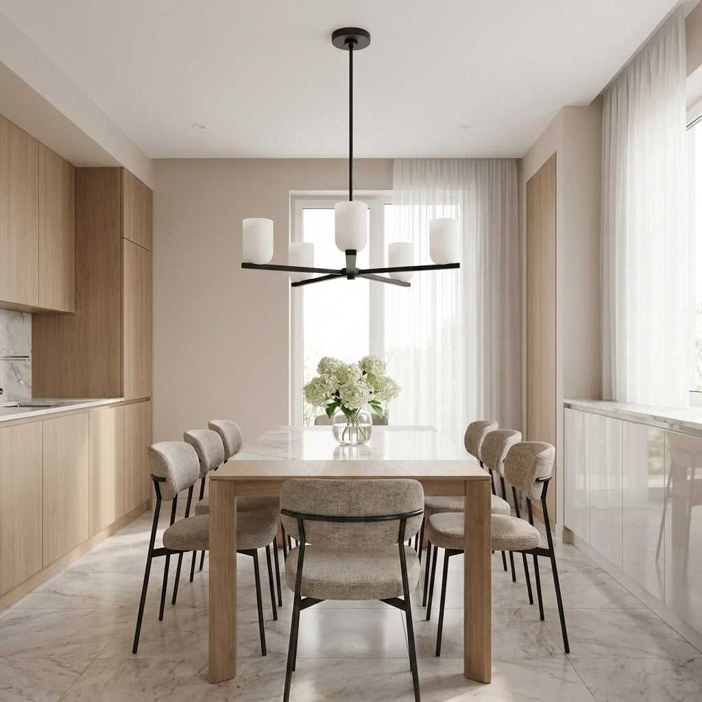 Neblina Five Light Chandelier in Midnight Black Generation Lighting Canada