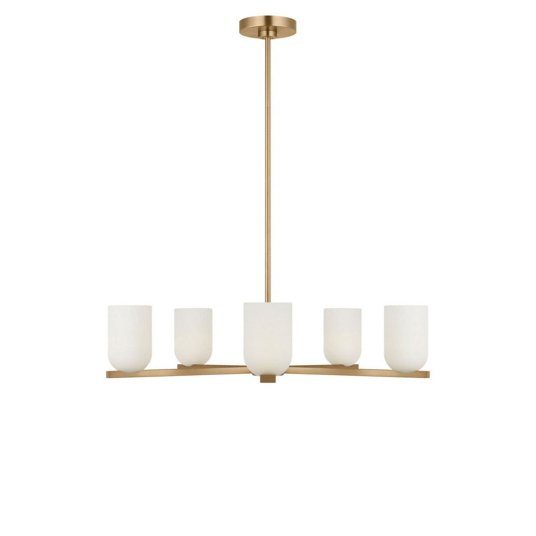 Neblina Five Light Chandelier in Satin Brass Generation Lighting Canada