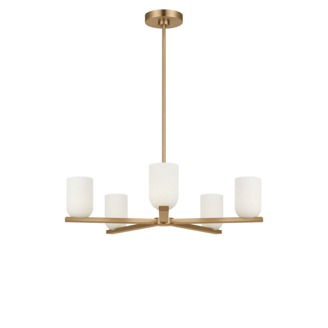 Neblina Five Light Chandelier in Satin Brass Generation Lighting Canada